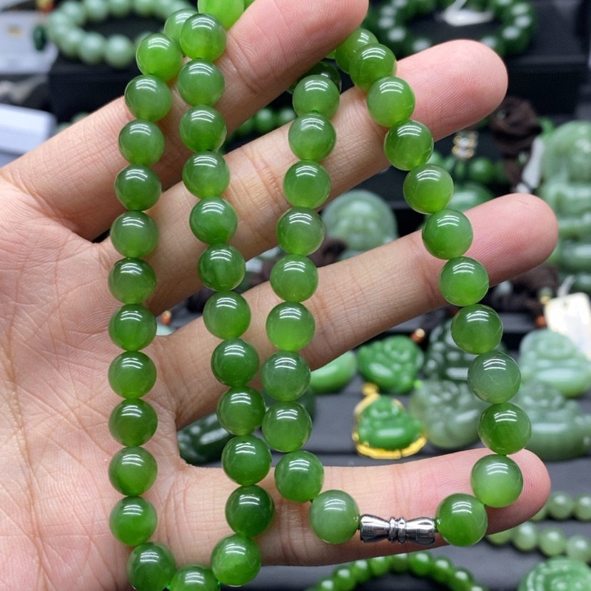 【闪购商品】和田玉（碧玉）项链未镶嵌后****