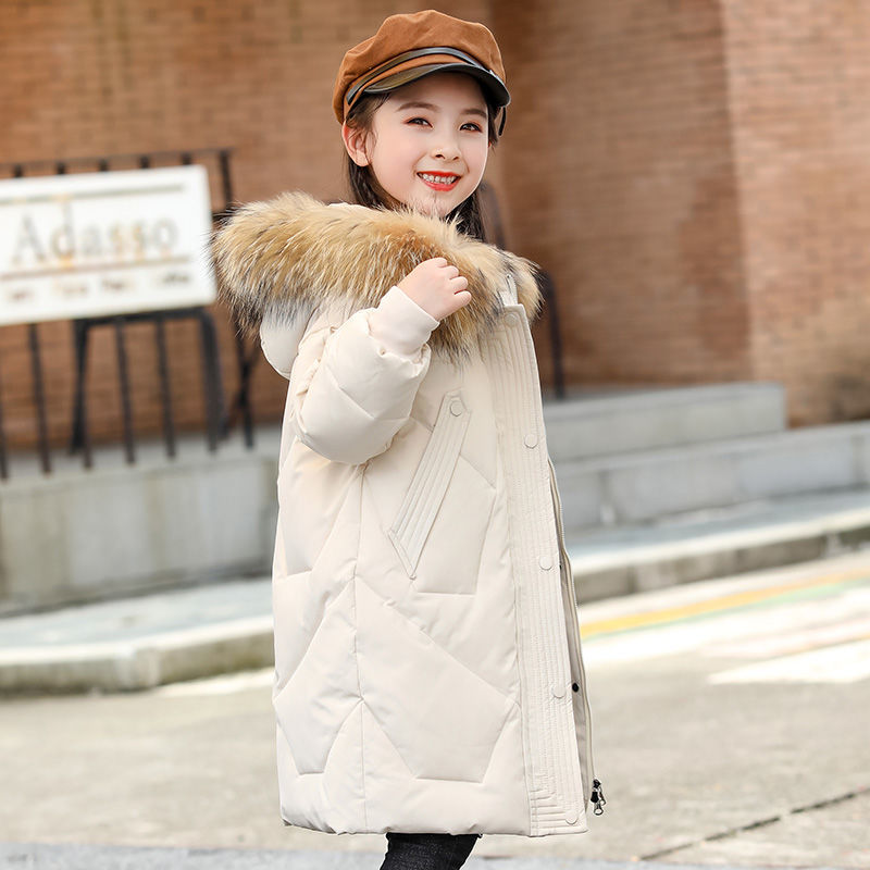 木子童装反季儿童羽绒服中长款新款爆款女童加厚白鸭绒中大童冬季