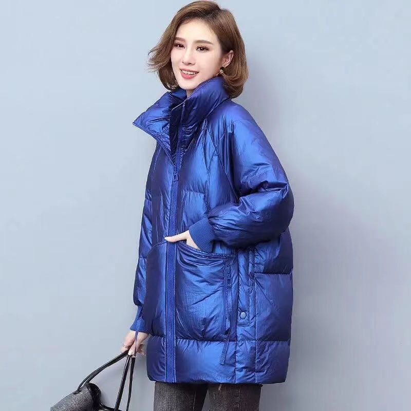 新款羽绒服女年冬季新款韩版加厚立领棉衣女中长款宽松棉