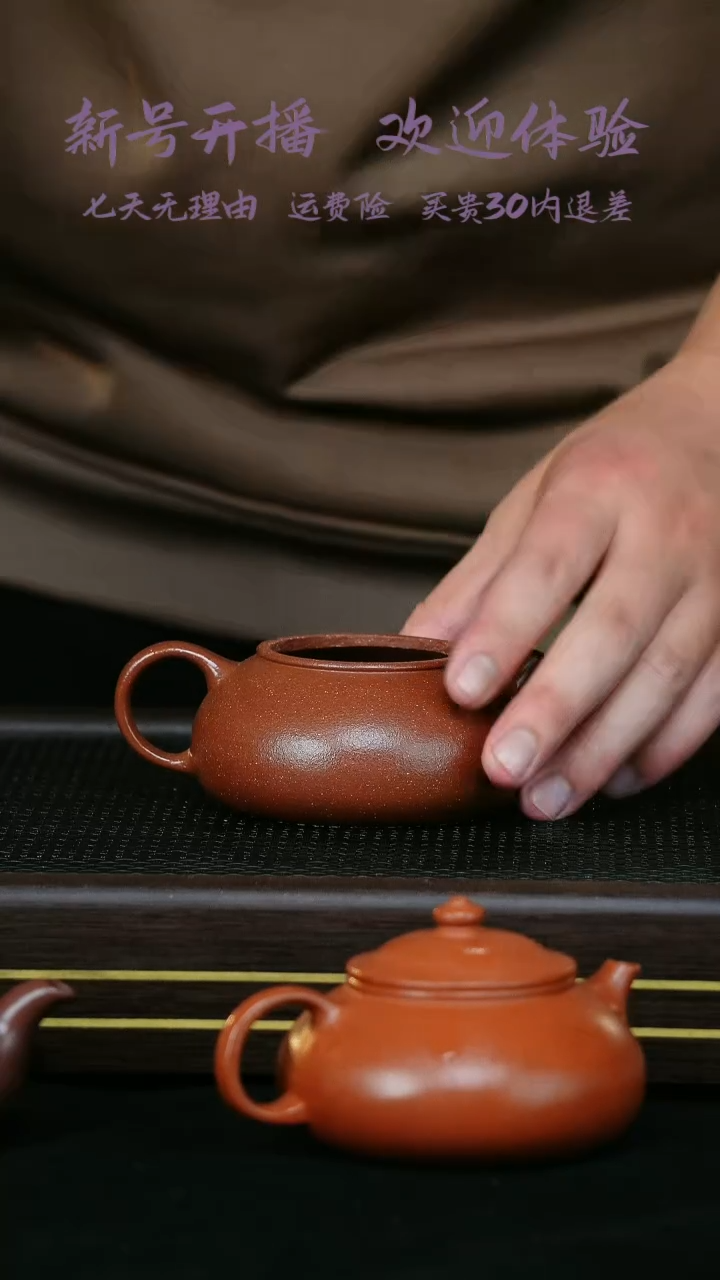 【闪购商品】紫砂茶壶红降坡寒江26-18