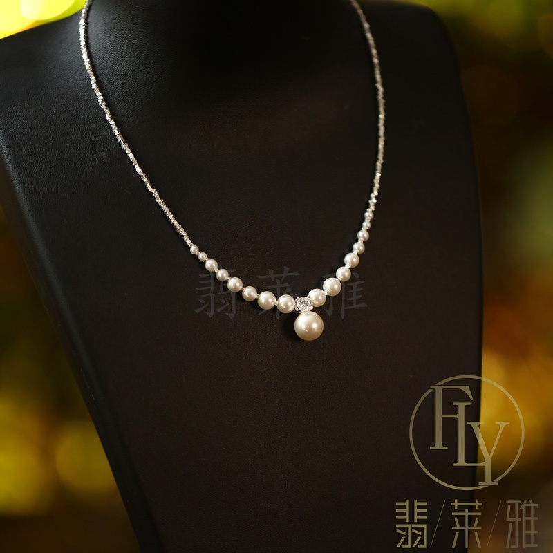 翡莱雅 轻奢小众气质洋气暖冬饰品碎银子项链-3839