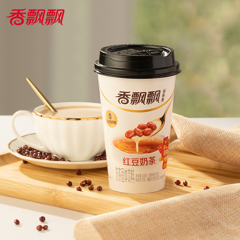 12月产香/飘飘红豆奶茶64gx6杯好料系列冲泡营养美味冬季超值批发