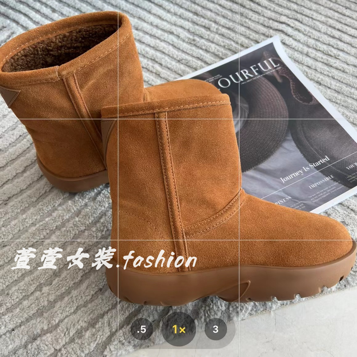【萱萱服饰】X125厚底美拉德风雪地靴女款冬季中筒2023新款韩版百搭