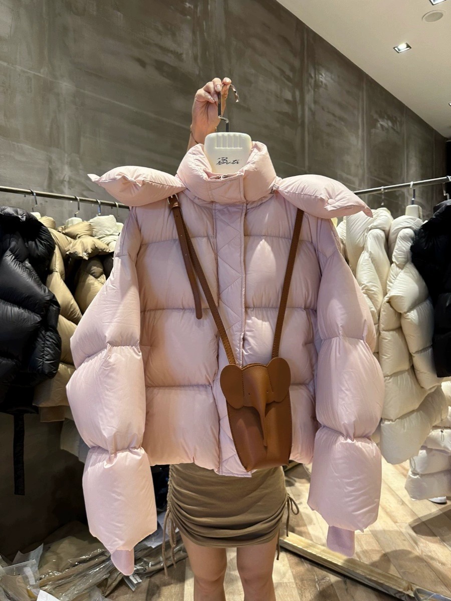 羽绒服2024新款保暖大码外套年爆款高级感超好看粉色连帽服韩系慵