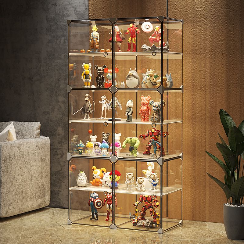 手办展示柜积木透明收纳盒家用放儿童玩具防尘罩模型陈列架子Y