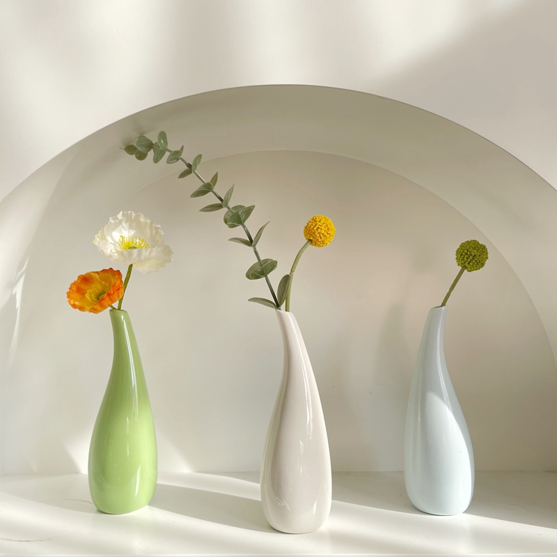 北欧陶瓷花瓶干花插花花瓶客厅餐桌家居装饰品摆件拍照道具
