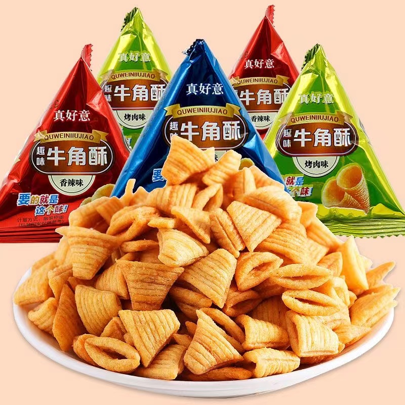 尖角脆锅巴牛角酥三角脆薯片休闲小零食小吃大礼包