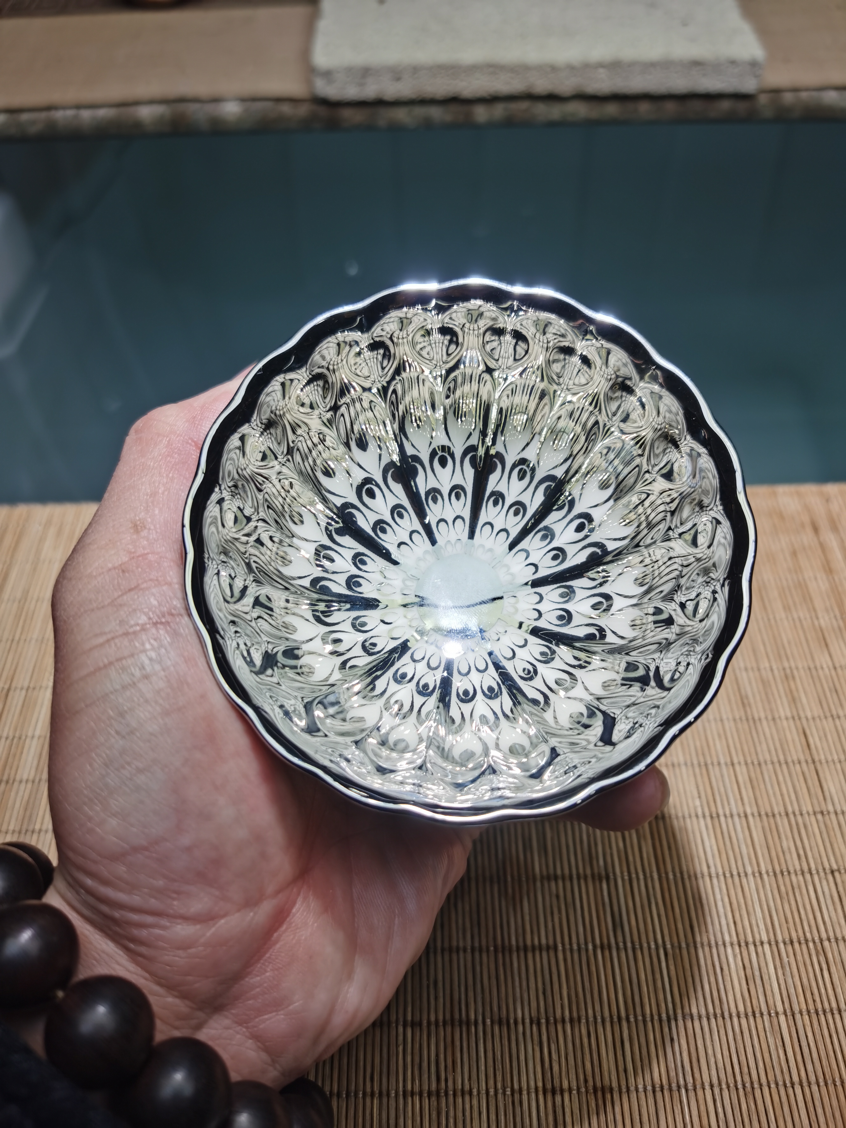 A【梦幻之羽】银孔雀 高端精美手工主人杯0