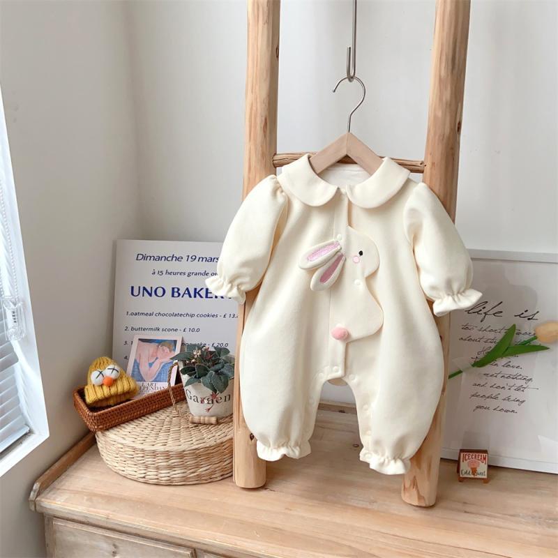 新生婴儿2023秋装哈衣周岁宝宝衣服服装超萌女宝宝小兔长袖连体衣