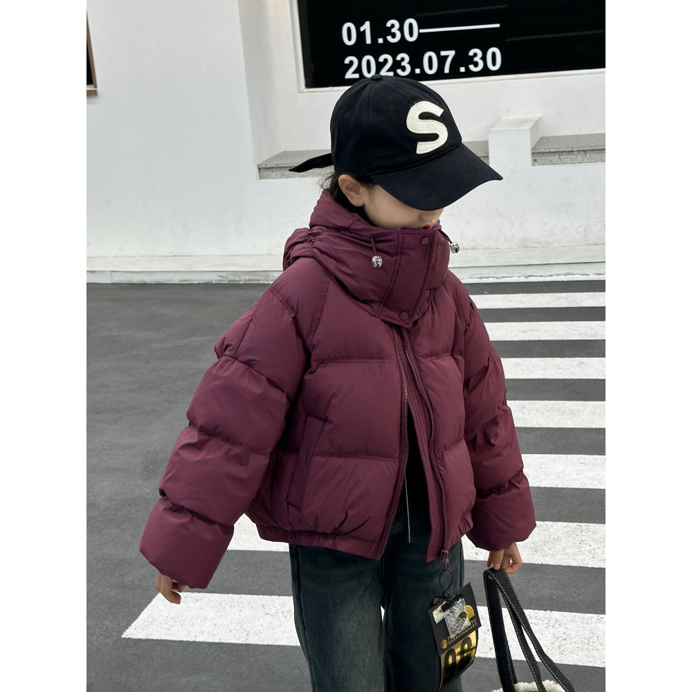 巴拉巴拉童年韩范女童蛋糕帽羽绒服冬季2023新款洋气儿童保暖白鸭