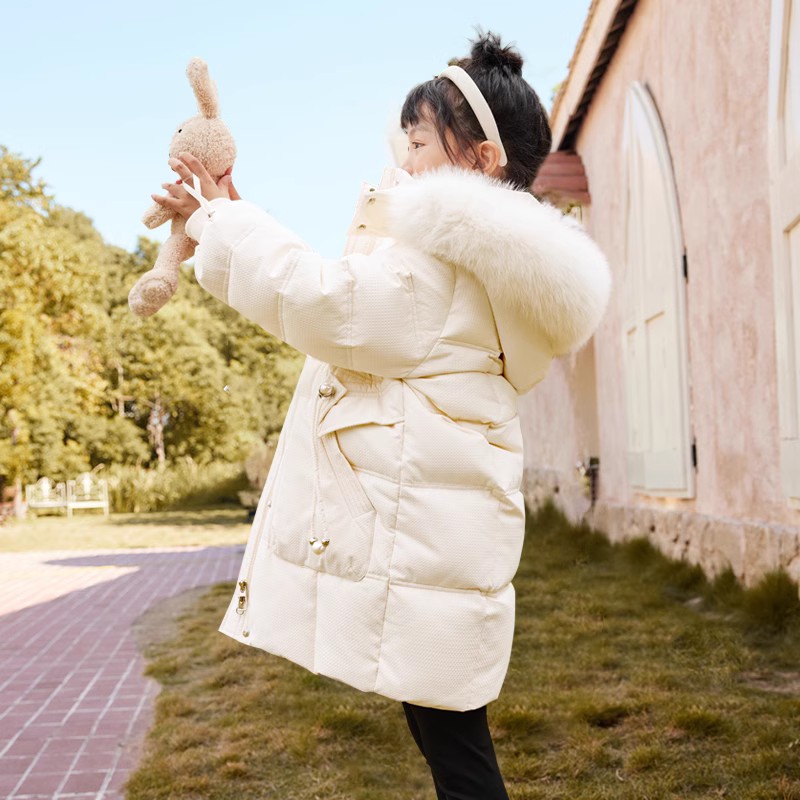 巴拉巴拉童年女童羽绒服儿童中长款2023新款洋气女大童冬季童装女