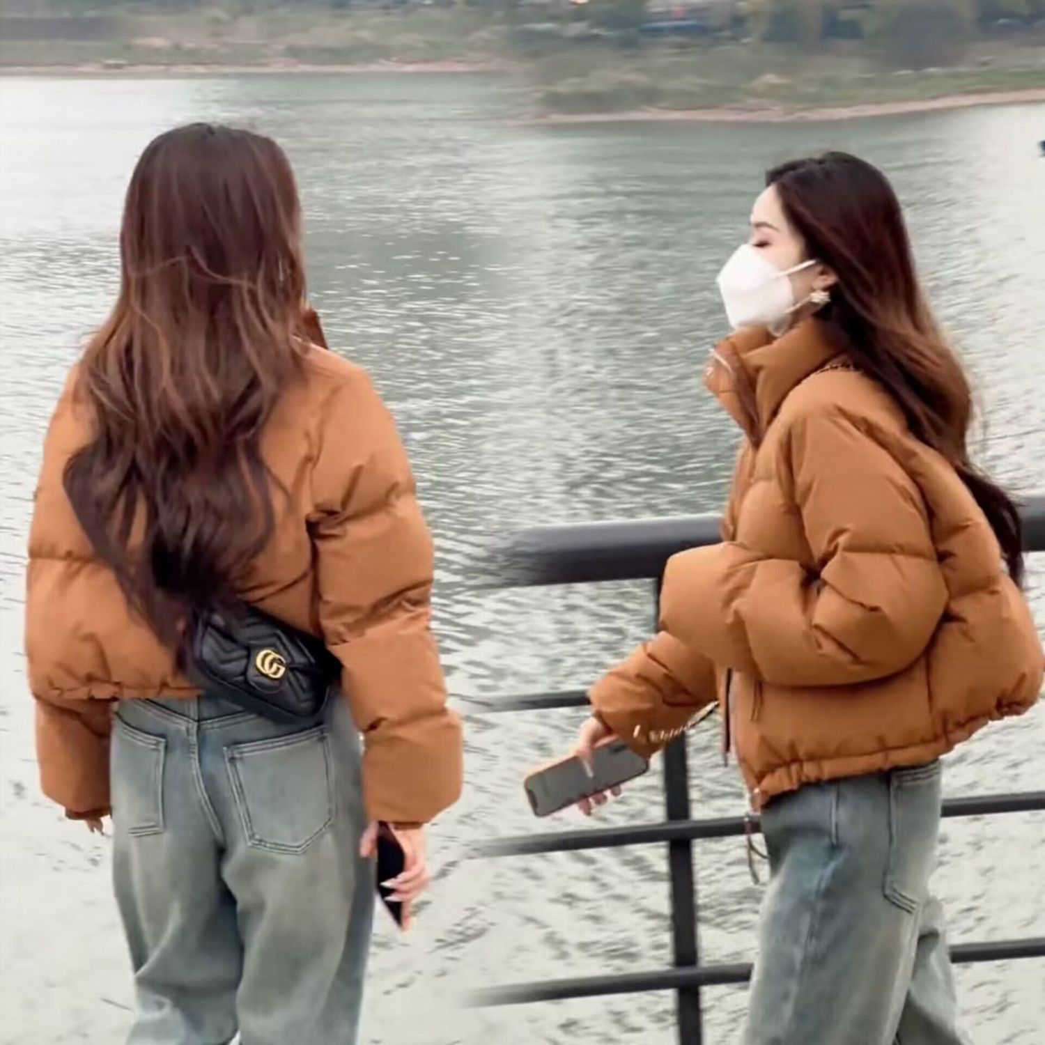 秋冬新款2023羽绒服女短款立领韩版小个子加厚白鸭绒面包服冬装外