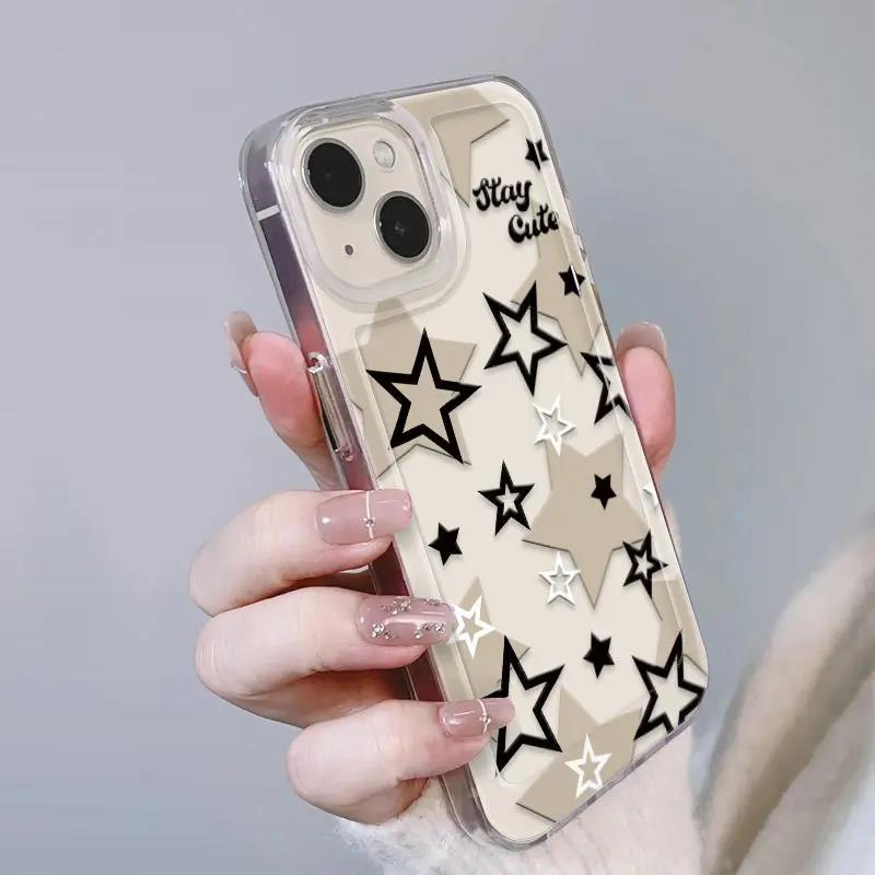 灰白色星星iPhone14promax苹果手机壳13/12/11透明xr软7/8plus