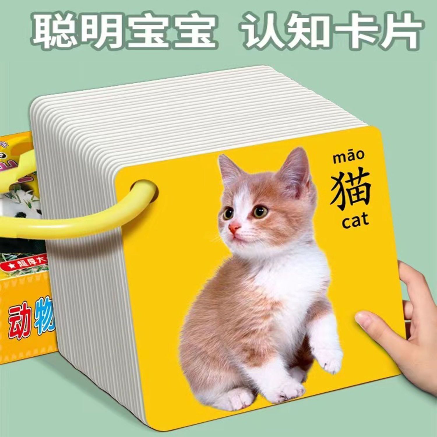 婴儿幼识字看图识宝宝认知书动物卡片认知早教启蒙书一岁宝宝玩具