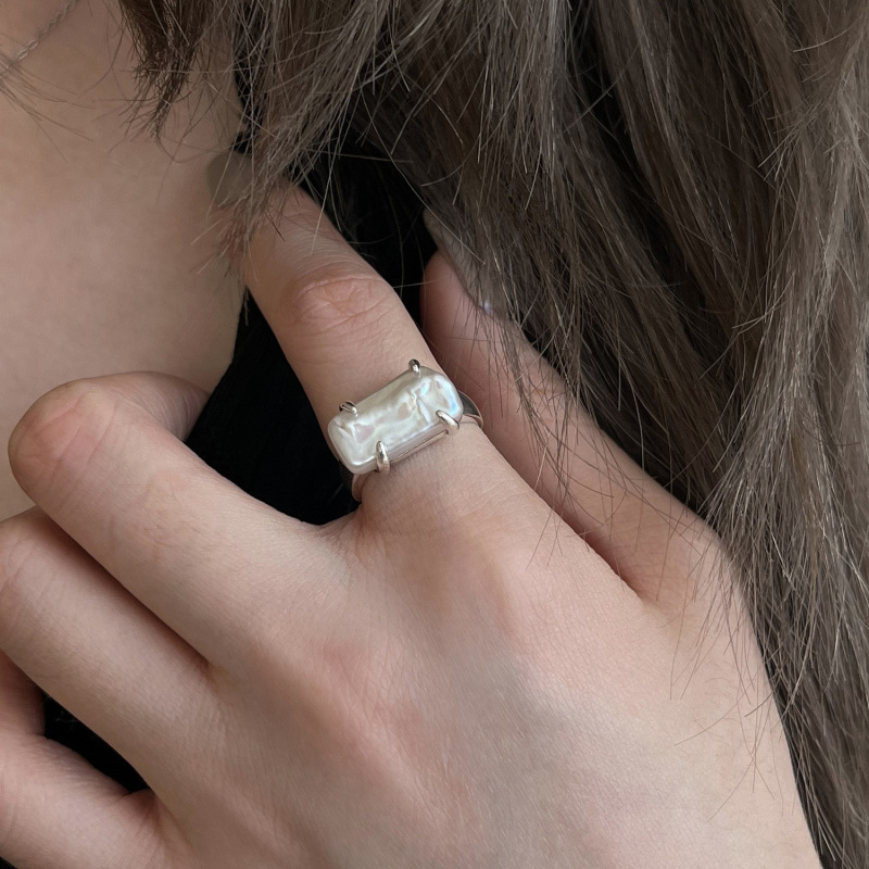 铜合金戒指 日韩不规则百搭戒指女复古时尚夸张开口指环食指戒潮