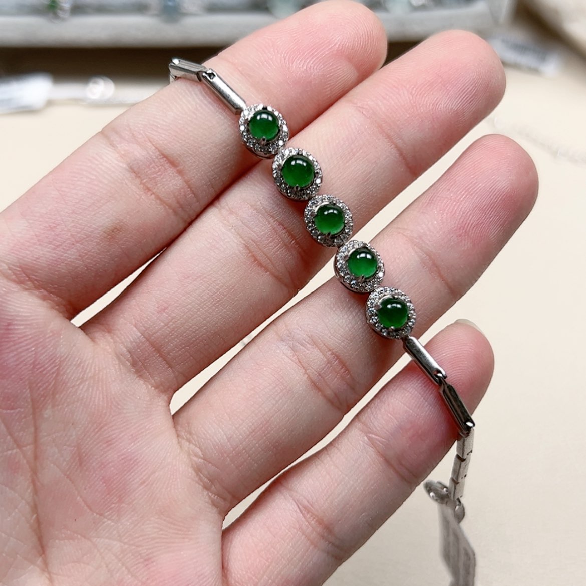 【闪购商品】翡翠手链银S925镶嵌