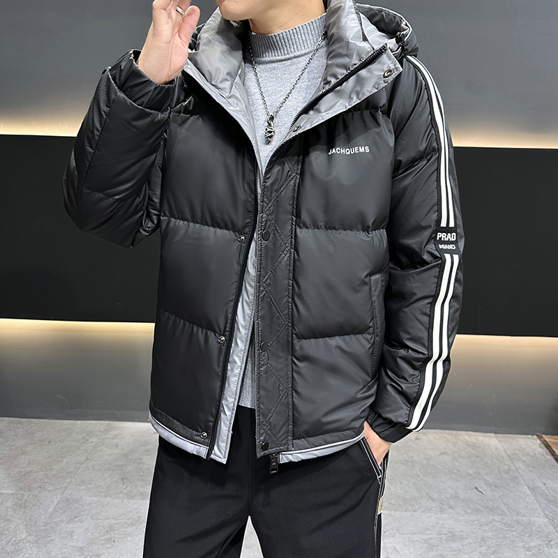 冬季短款男士轻薄连帽羽绒服保暖冬装外套潮流百搭帅气防寒上衣服