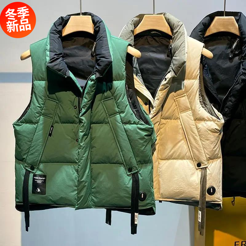 【小扬哥推荐】2023新款潮牌白鸭绒背心加厚保暖休闲马夹高级感羽