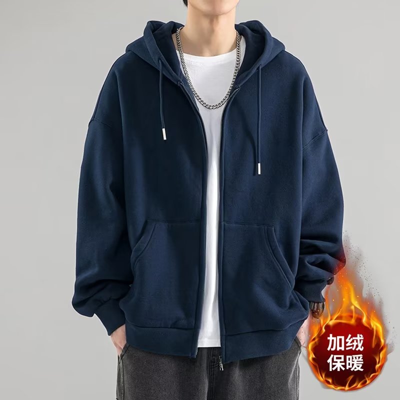 开衫卫衣男款秋冬季2023新款连帽重磅潮牌男士外套情侣秋装上衣服