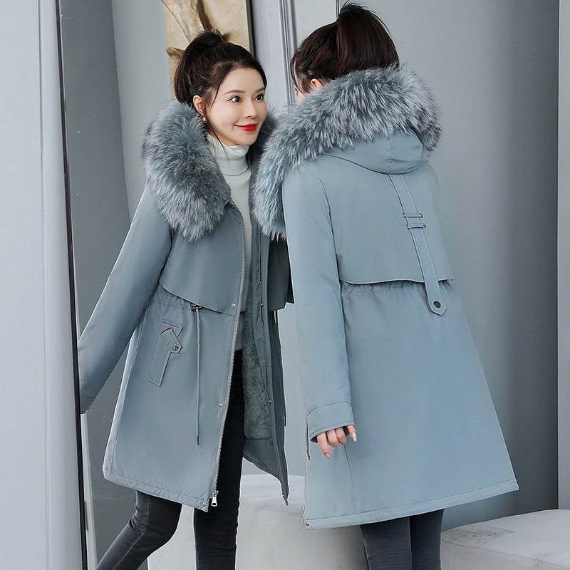 300斤反季特大码加厚羽绒服宽松200加肥加大中长款大毛领羽绒棉服