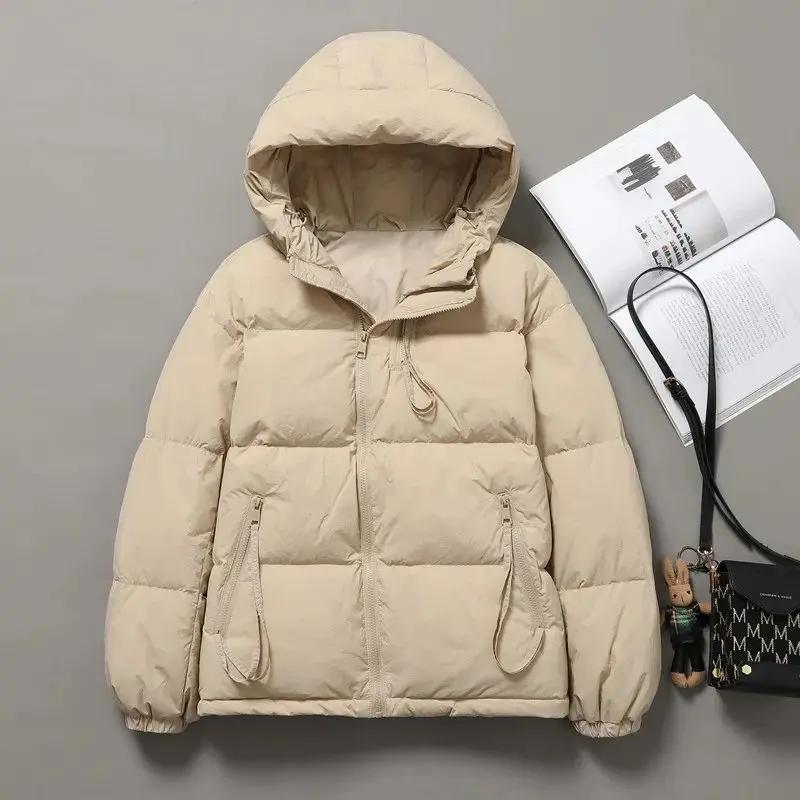 小羽绒服女短款2023冬季新款韩版宽松大码羽绒服连帽时尚小个