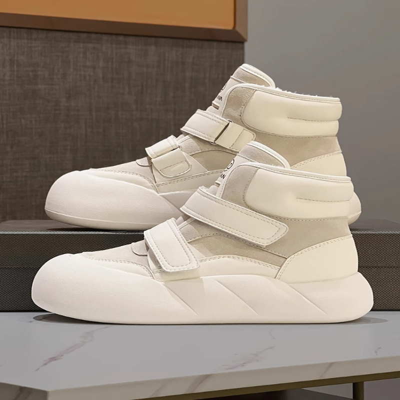 回力瑞雪地靴女冬季新款厚底短靴魔术贴高帮小白鞋保暖加绒大棉鞋