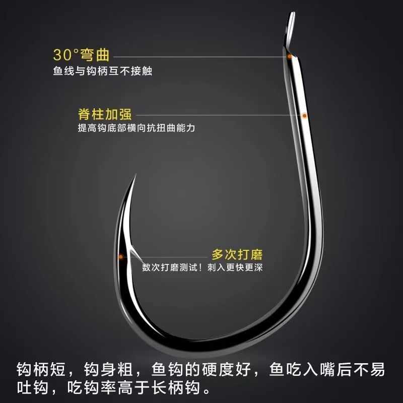 伊势尼鱼钩有刺散装鲫鲤鱼钩黑坑钓钩爆炸钩锋利平打鱼钩渔具