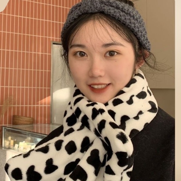毛绒韩版加厚保暖围巾百搭学生可爱少女毛领时尚ins