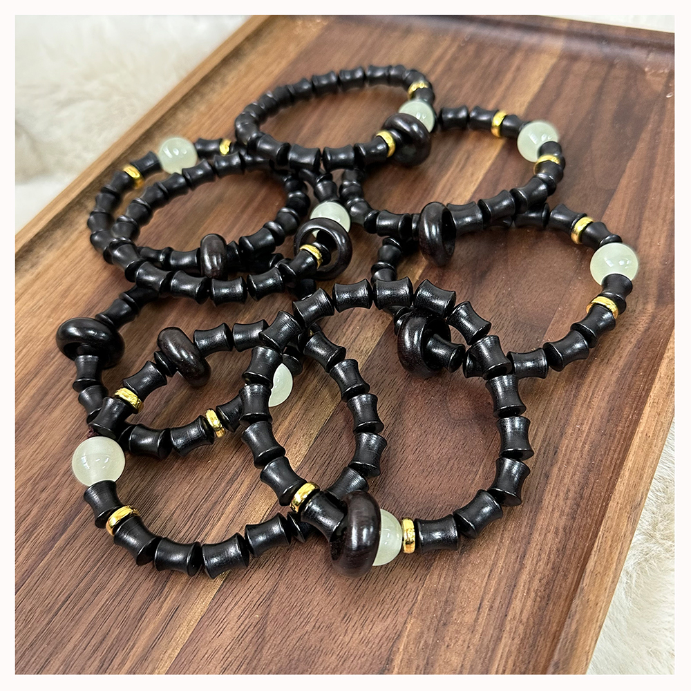 非金属手链 SS369   女士百搭竹节拼珠单圈   多样性发一