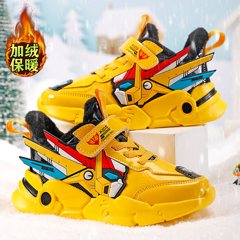 巴布豆童鞋男童运动鞋2023秋冬季新款潮酷机甲儿童跑步男孩二棉鞋