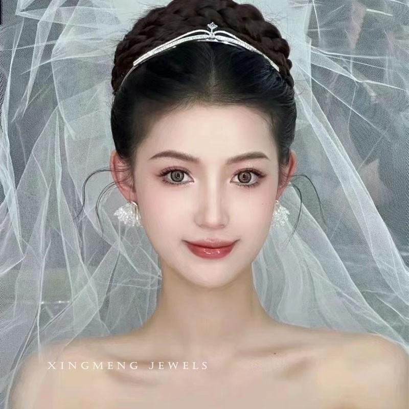 2023新款新娘头饰巴洛克皇冠女十八岁生日婚纱王冠女简约大气公主