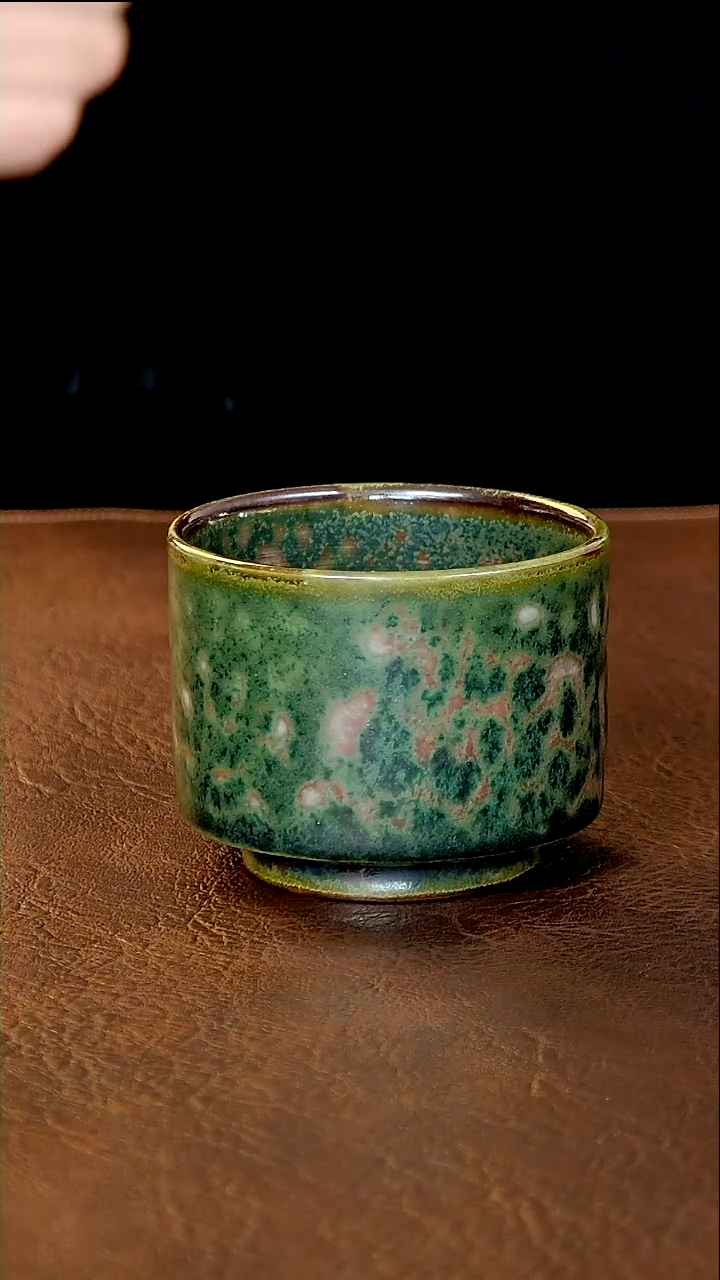 【闪购商品】陶瓷192 孔雀绿钧瓷直口杯 何款