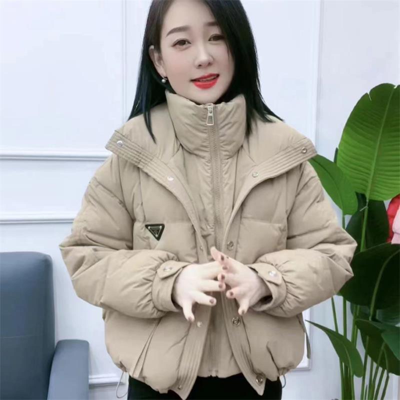 雅鹿尺码复古短款假两件羽绒棉服女冬季2023新款小个子面包服棉衣