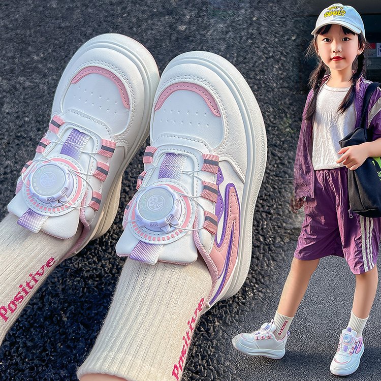 回力瑞春秋橡胶儿童休闲鞋PU防滑运动鞋女童白鞋百搭大童女孩秋季