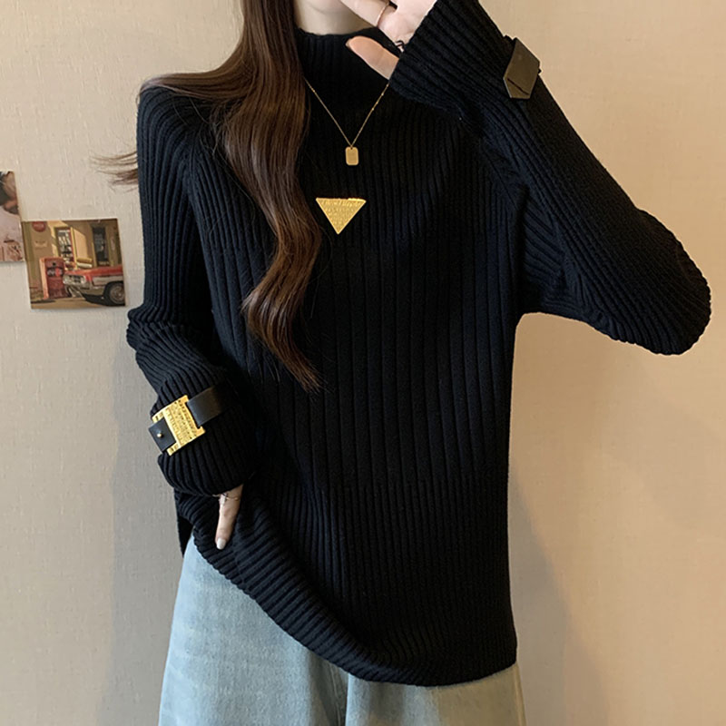 2023大码女装秋冬新款设计感宽松休闲百搭毛衣显瘦遮肉长袖针织衫