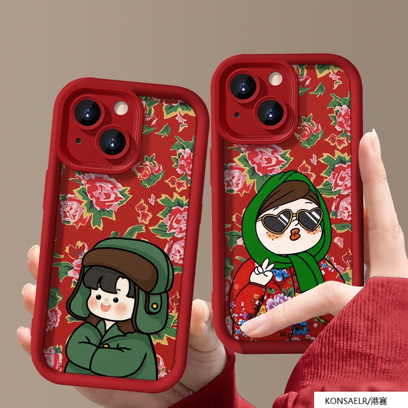 新款阶梯壳东北天团女孩iPhone15手机壳iPhone14promax13苹果壳套