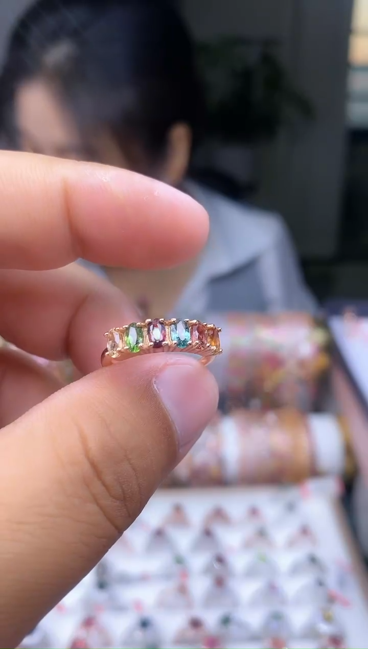 【闪购商品】碧玺戒指银S925镶嵌2