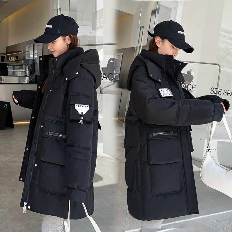 雅鹿特大码200斤胖羽绒羽绒服女冬新款韩版宽松棉衣中长款300棉袄