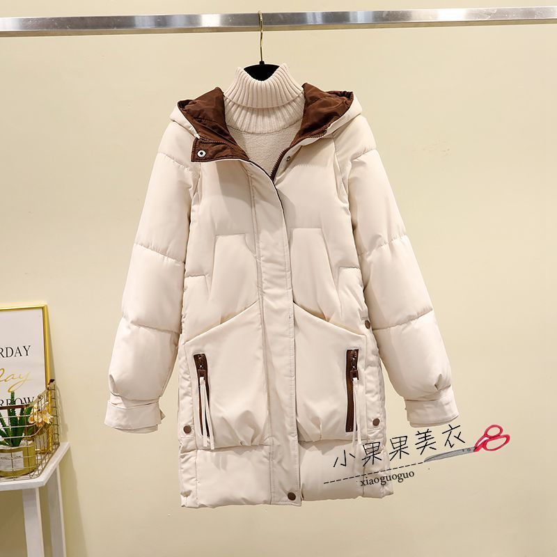 波司澄冬季羽绒棉服女中长款加厚棉衣新款韩版宽松休闲保暖棉袄