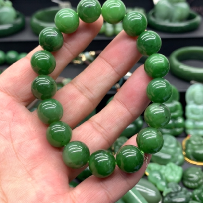 【闪购商品】和田玉（碧玉）手链未镶嵌w***哥