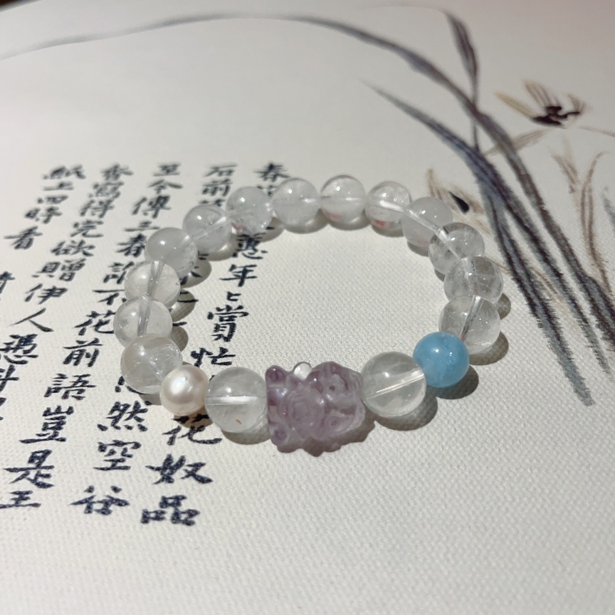 水晶手串手链紫水晶海蓝宝
