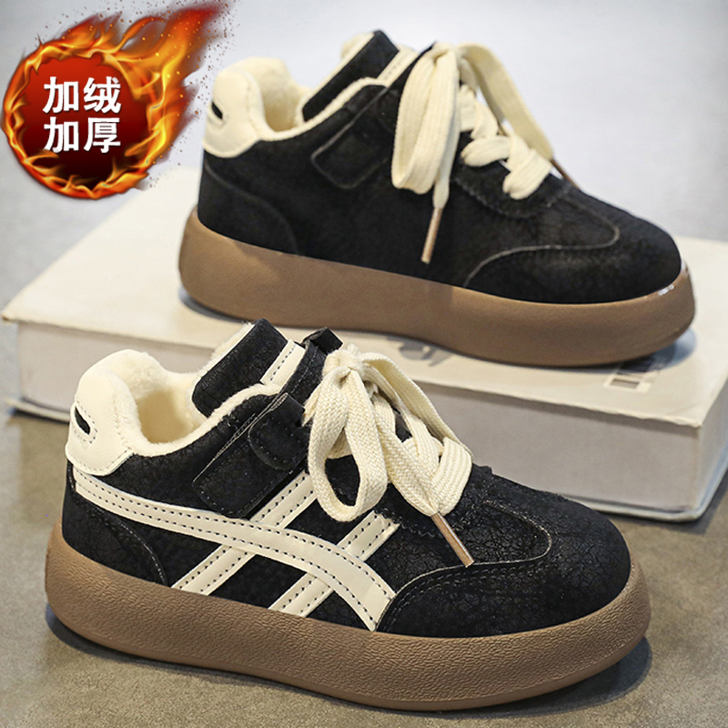 回力瑞男童运动鞋2023年冬季新款儿童加绒保暖棉鞋中大童男孩板鞋