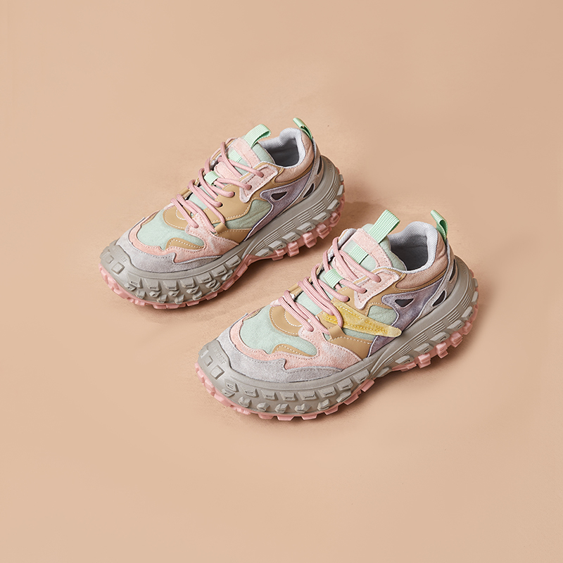 时尚运动鞋女2023新款厚底百搭潮流轮胎底休闲显脚小跑步老爹鞋