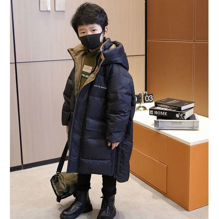 男童棉衣2023冬季新款儿童中长款洋气炸街加厚宝宝大童羽绒棉服潮