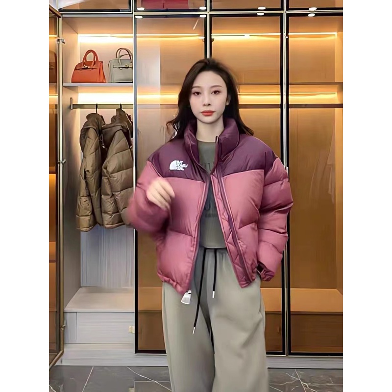 Y048设计感时尚小众百搭加厚保暖撞色短款立领外套潮流韩版