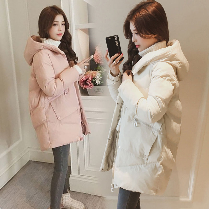雪中飞羽绒服女中长款冬季加厚保暖保暖女学生韩版面包服宽松洋气