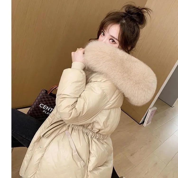 2023冬新款羽绒服女小香风大毛领羽绒服显瘦韩版高级感收腰