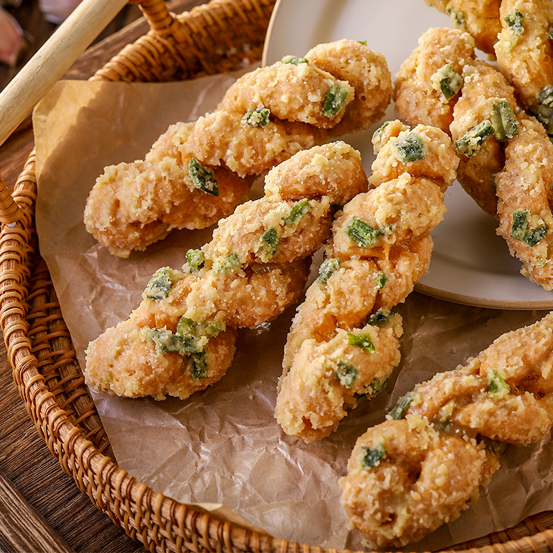 福建特产蒜蓉味香葱味蒜蓉枝闽南传统手工大麻花传统中式糕点零食