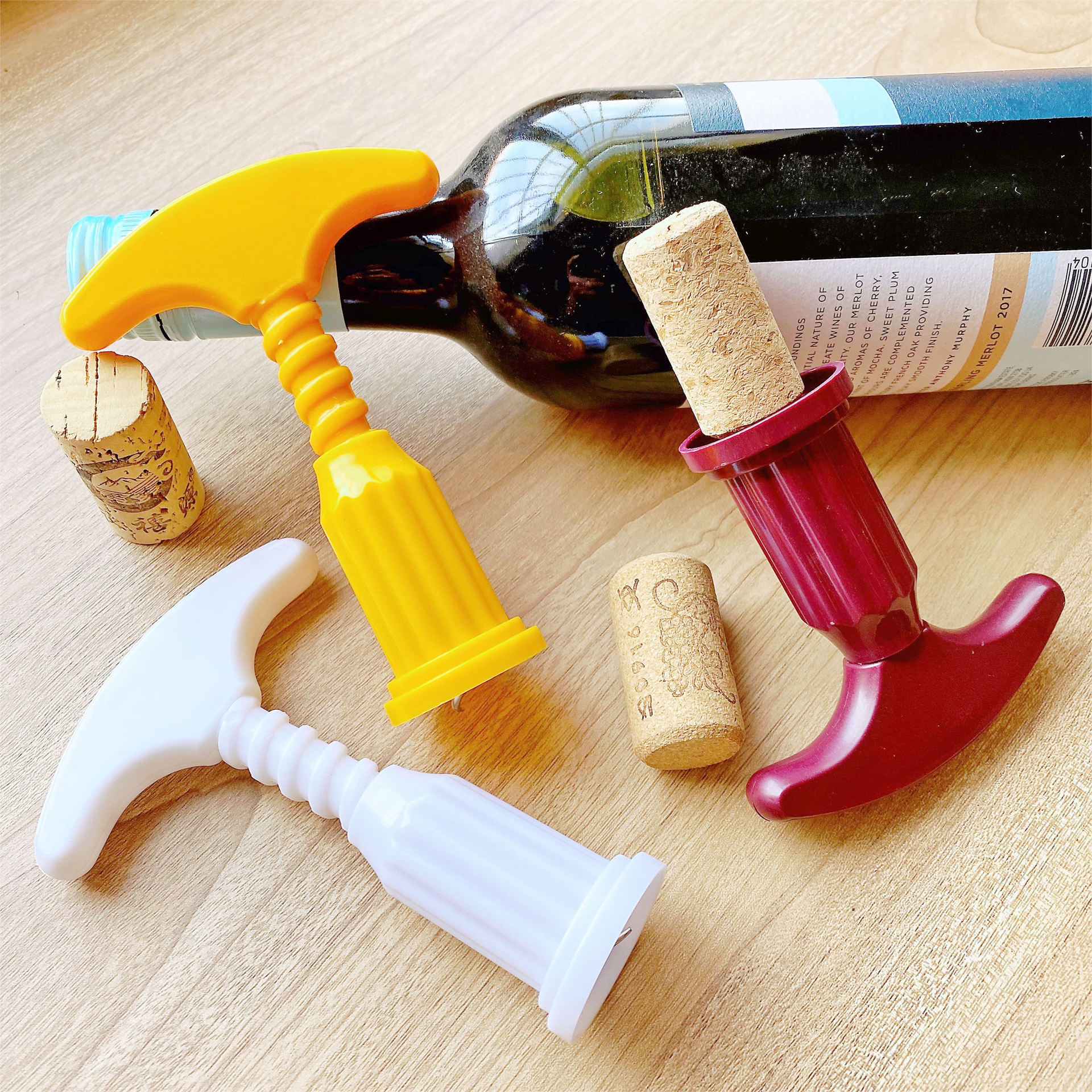 红酒开瓶器葡萄酒啤酒启瓶器塑料起子不锈钢家用多功居家日用套装