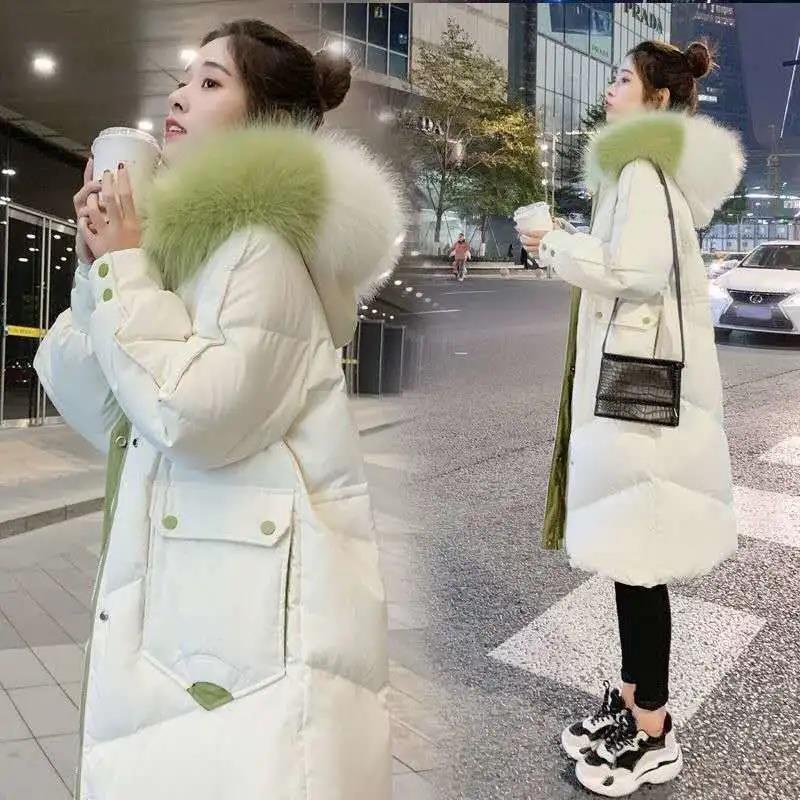 雪中飞反季羽绒服女冬中长款过膝韩版2023新款宽松加厚保暖时尚大